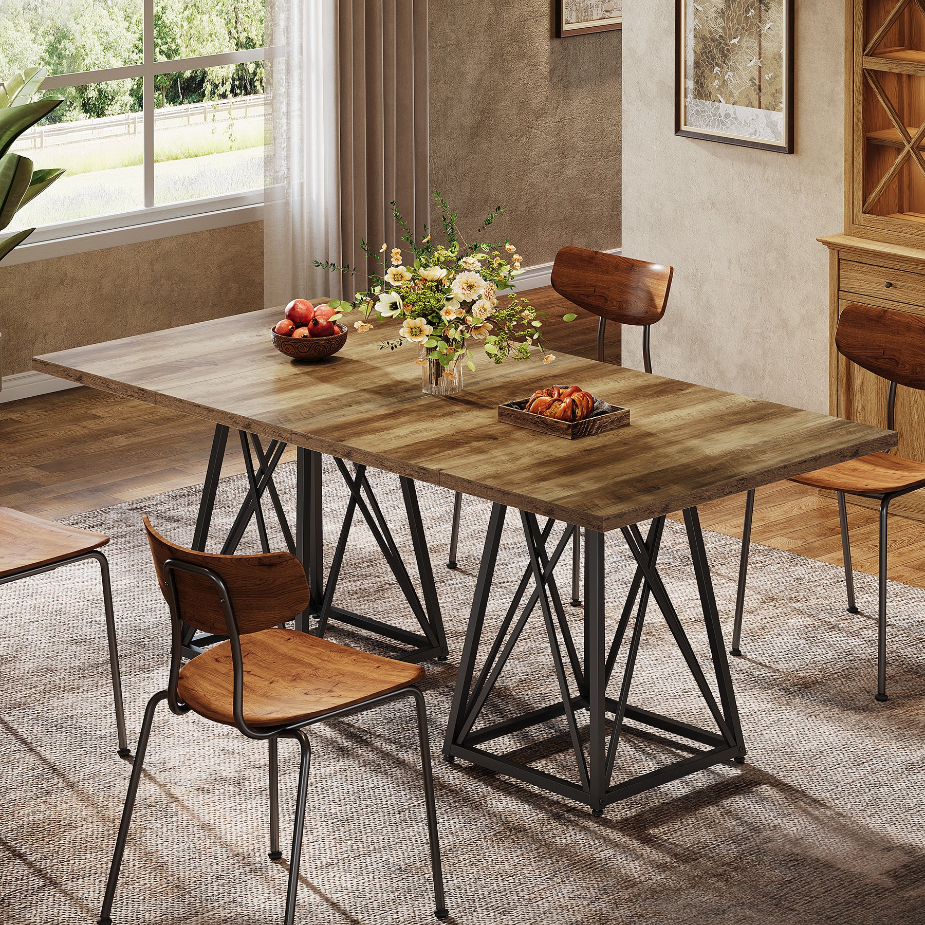 Tribesigns Tavolo da pranzo, tavolo quadrato da 90 cm per 4 persone