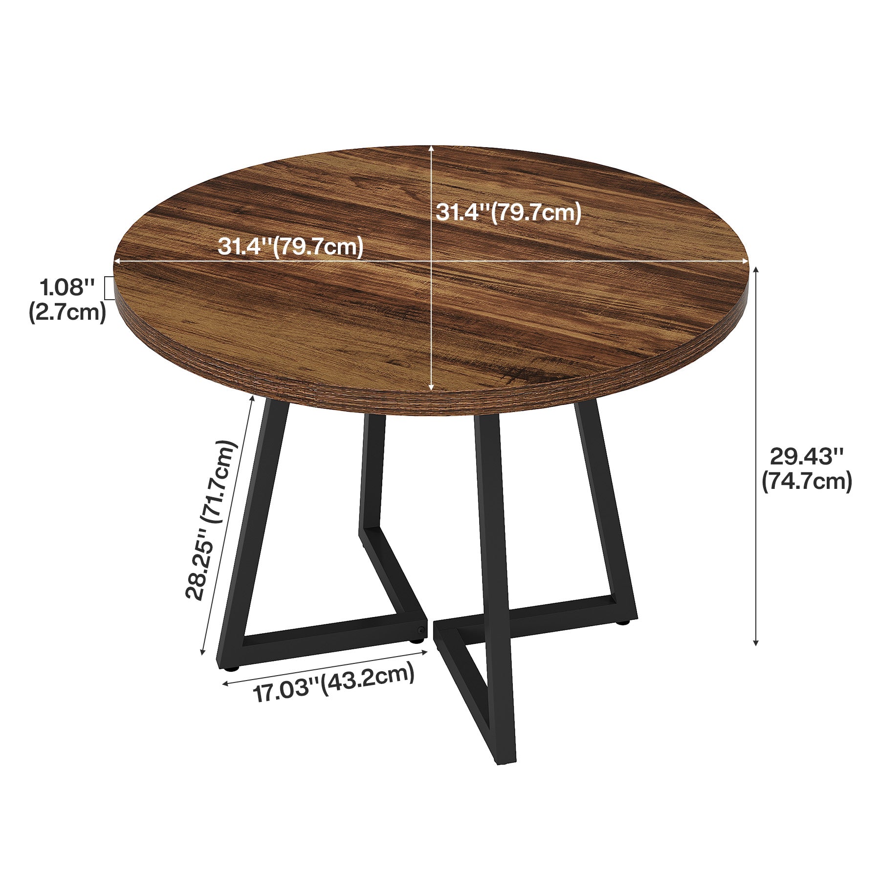 Tribesigns tavolo da cucina per 4 persone, tavolo da pranzo in legno per sala da pranzo