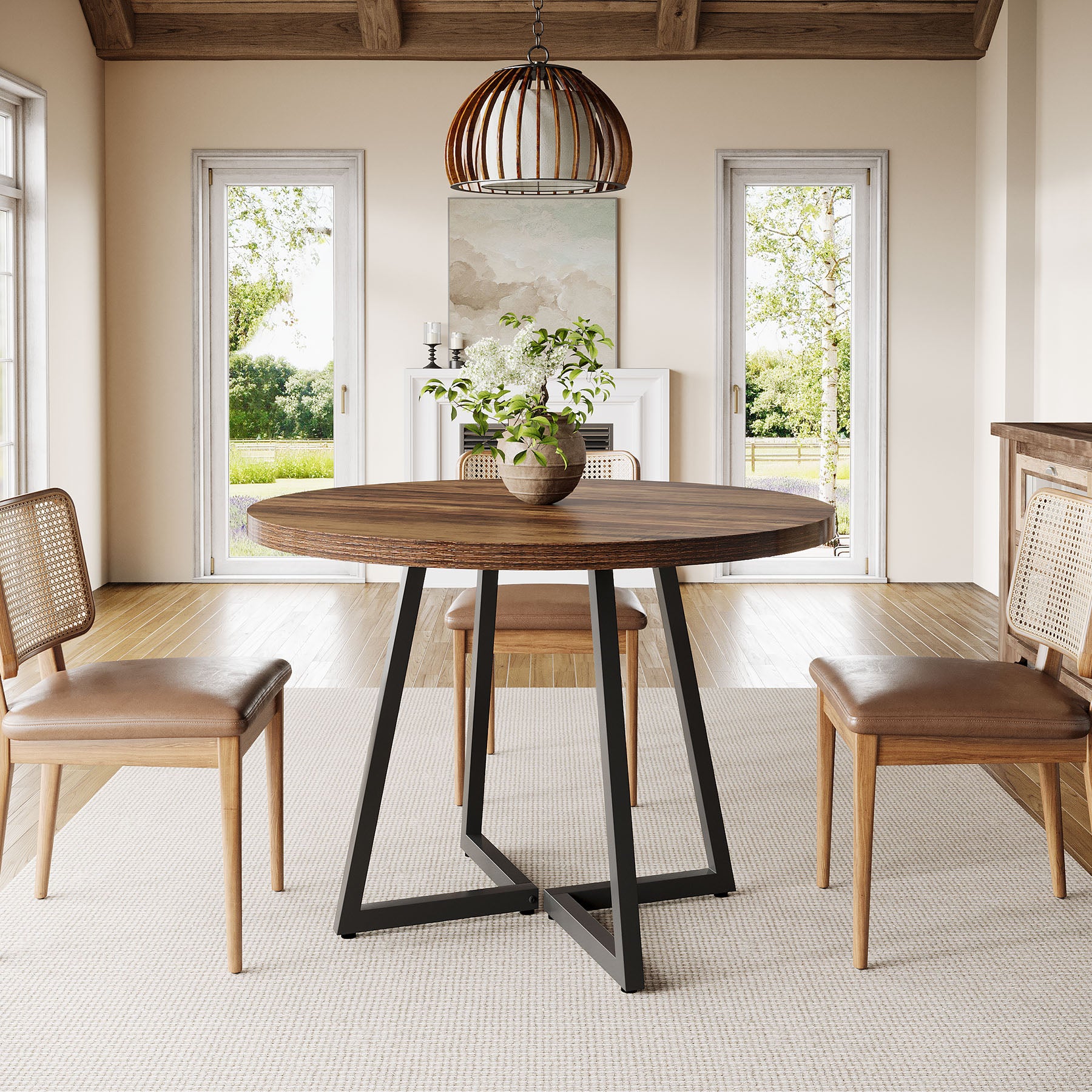 Tribesigns tavolo da cucina per 4 persone, tavolo da pranzo in legno per sala da pranzo