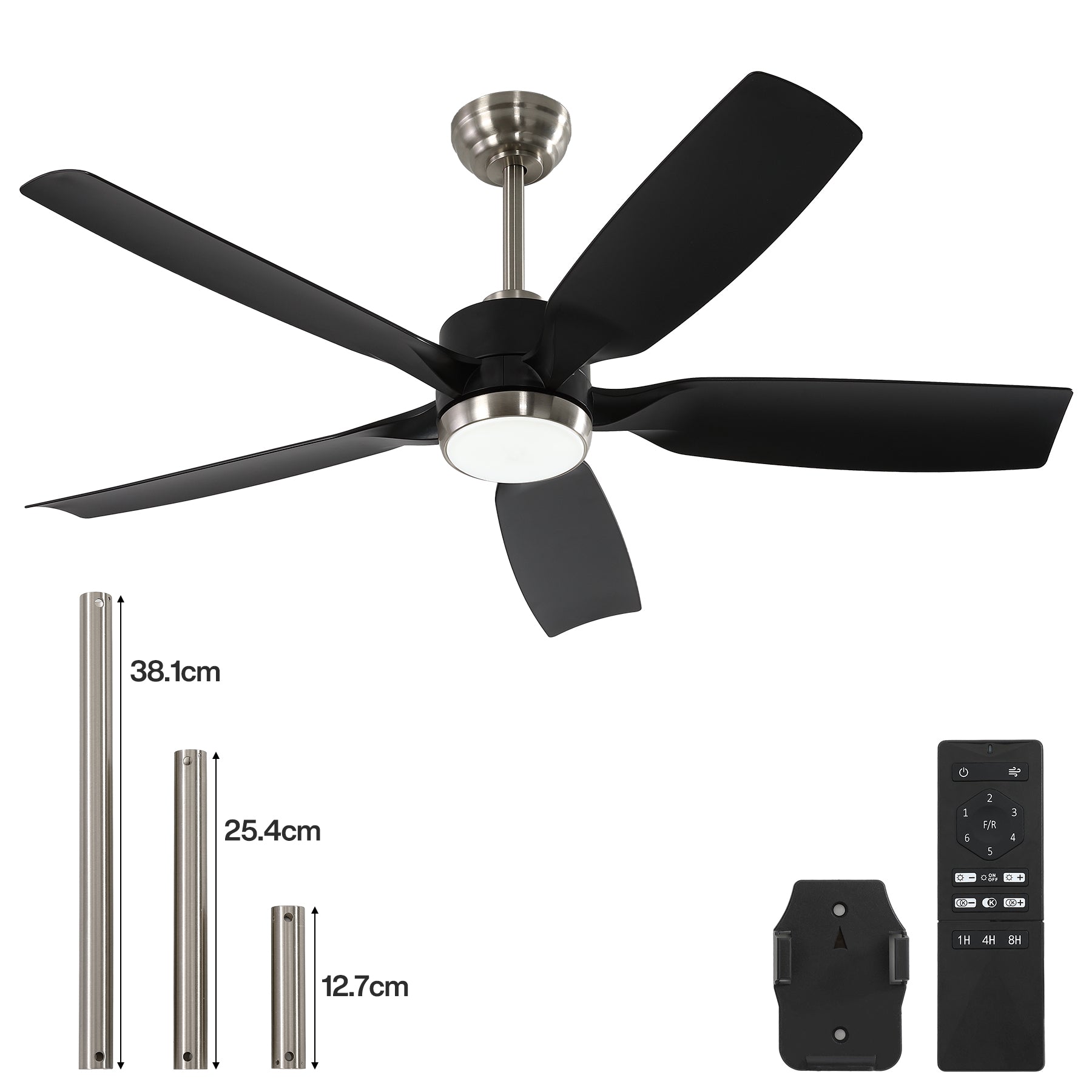 Tribesigns Ventilatore da soffitto moderno da 132 cm con luce, telecomando, illuminazione a LED dimmerabile,  ventilatore da soffitto intelligente a 5