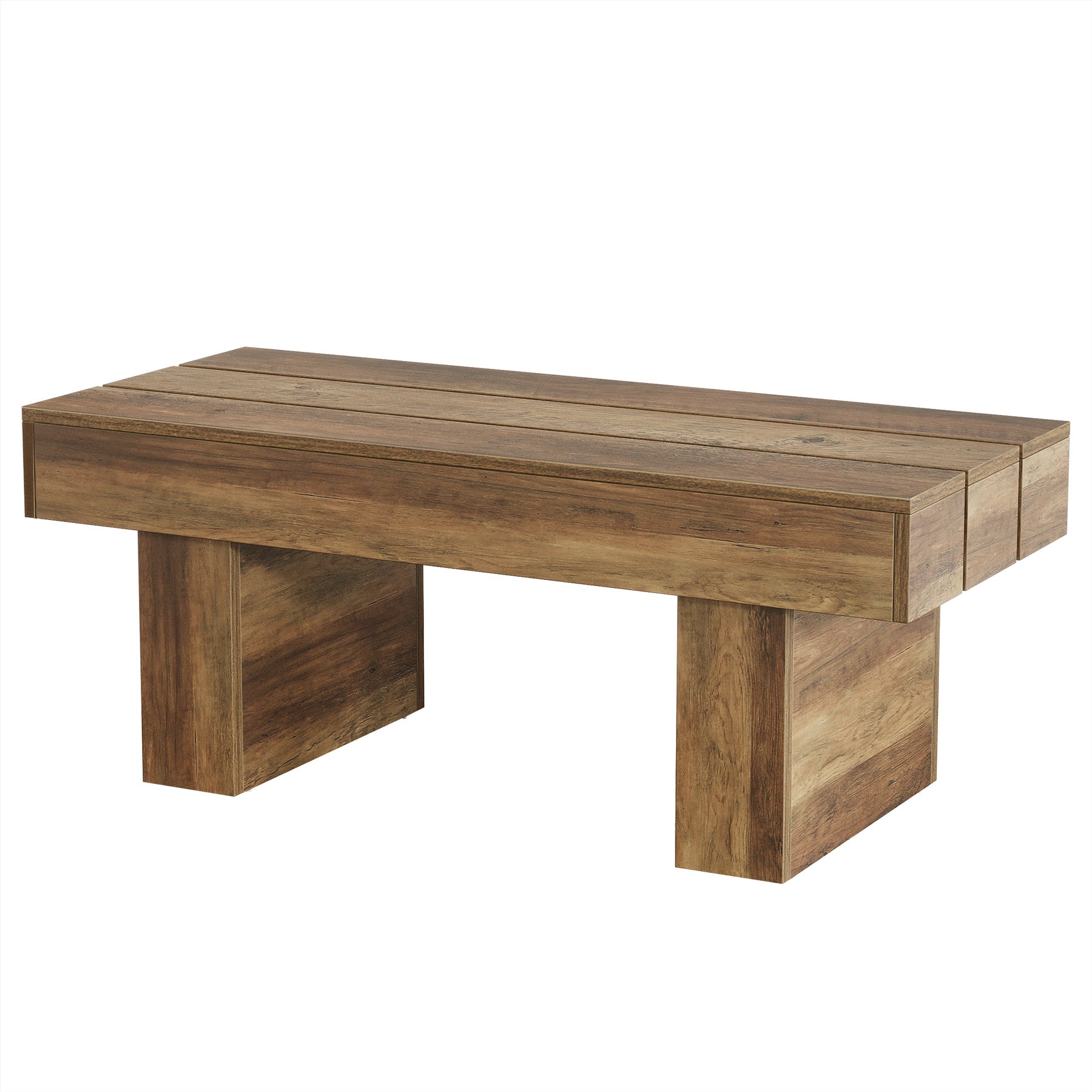 Tribesigns Tavolino da caffè, 80 cm tavolo da cocktail rustico con base spessa