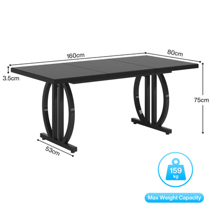 Tribesigns 160 cm Scrivania direzionale, scrivania moderna per computer con base geometrica in metallo