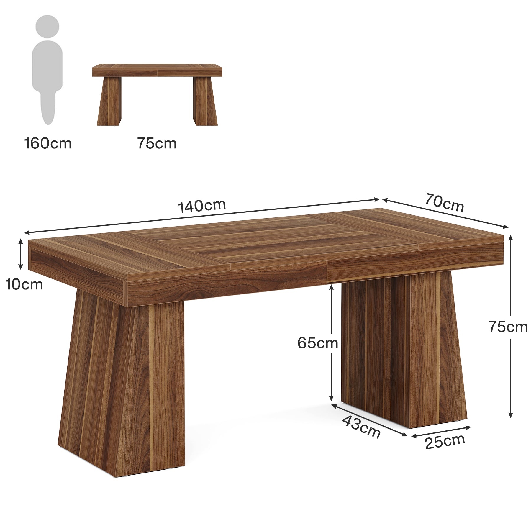 Tribesigns 140 cm Scrivania Direzionale, Scrivania per Ufficio Domestico Scrivania per Computer