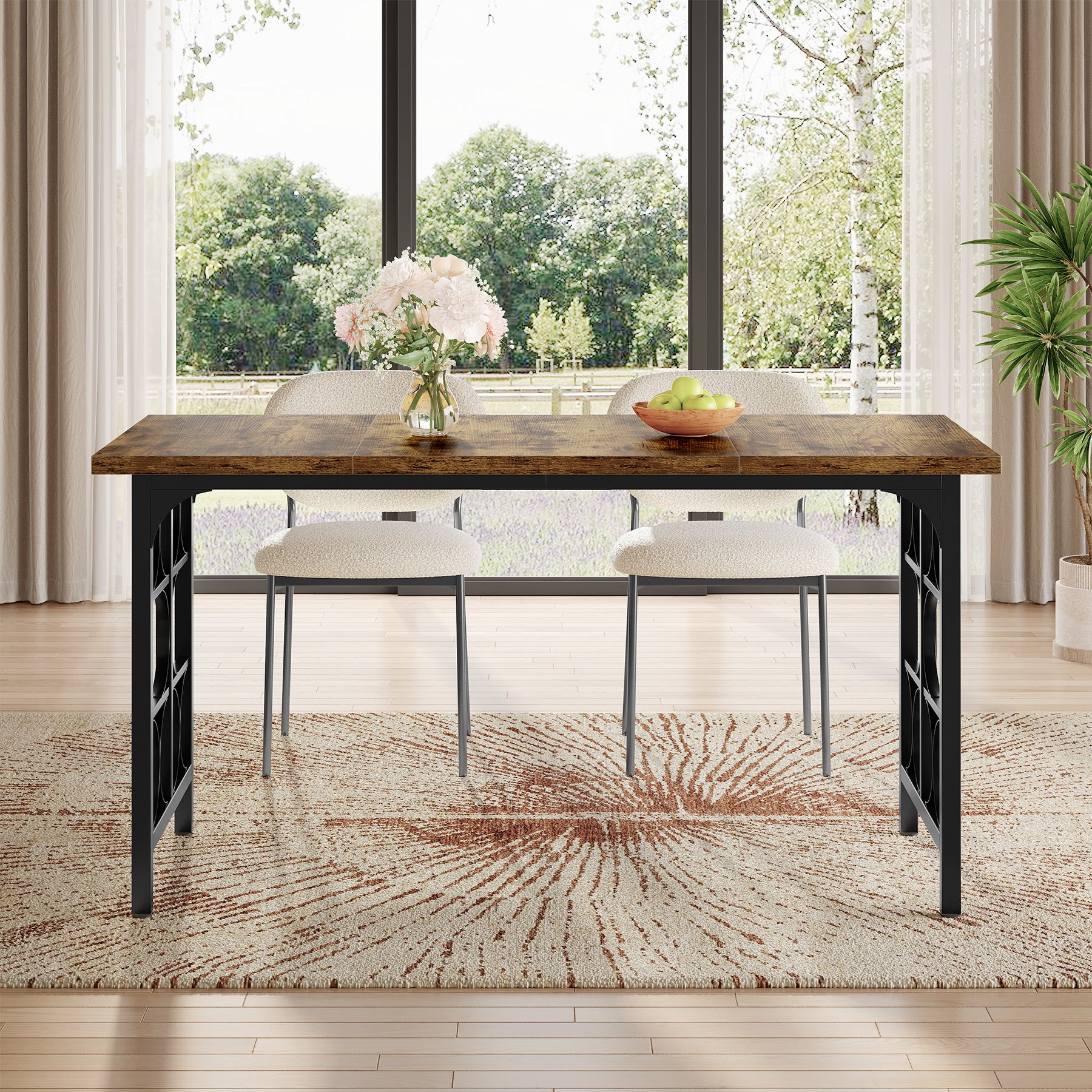 Tribesigns Tavolo da pranzo, 139 cm tavolo da cucina per 4-6 persone