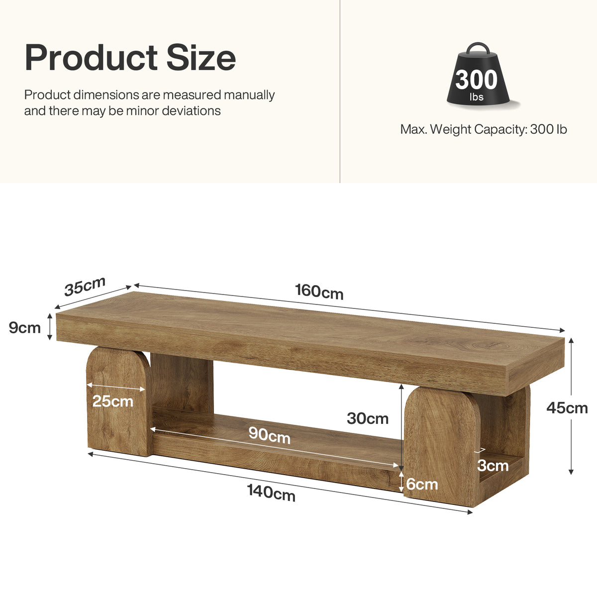 Panca Portascarpe Country con Ripiano, 160 cm, per Ingresso e Camera da Letto