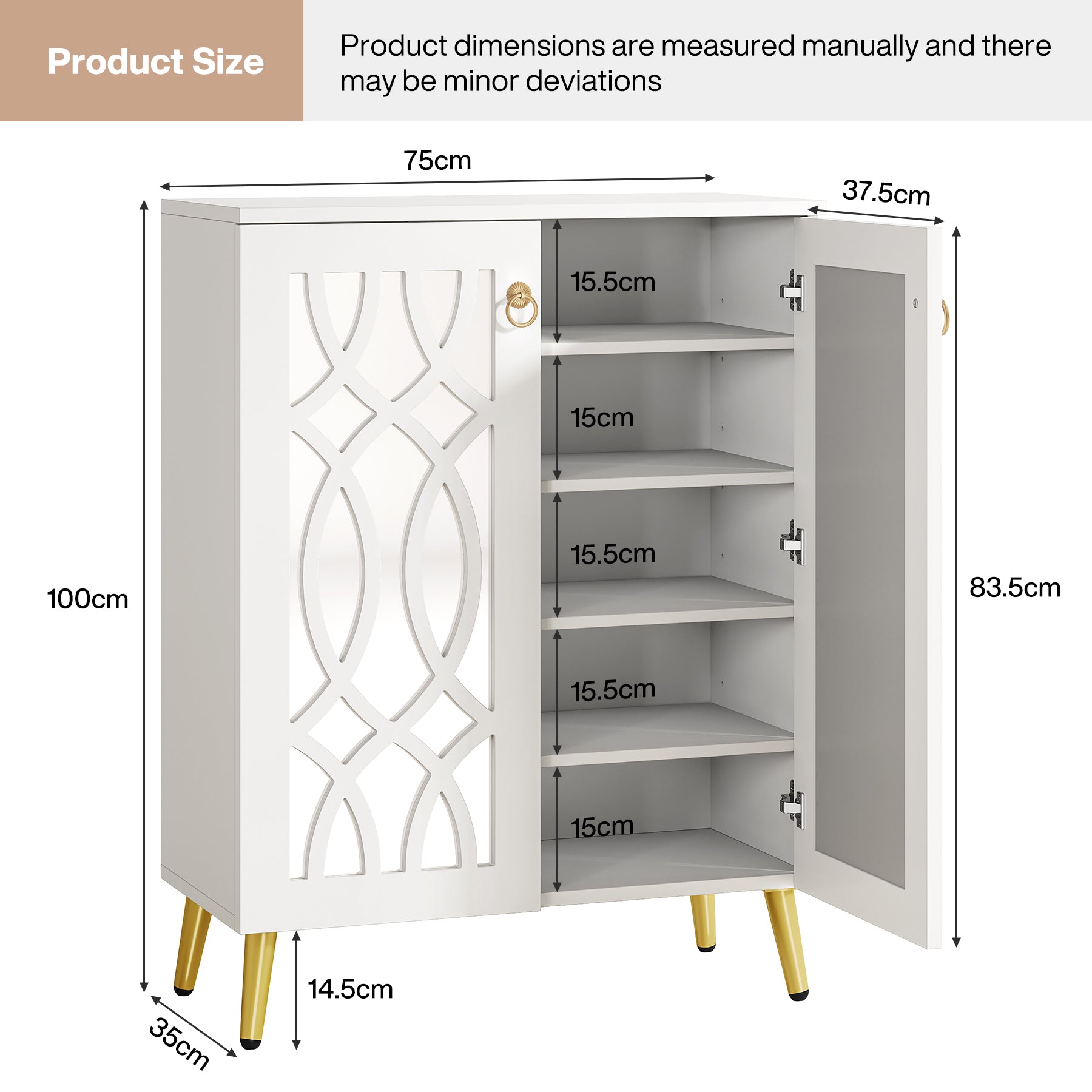 Tribesigns scarpiera a specchio, 5 livelli organizzatore scarpe 25 paia scarpiera armadio di stoccaggio