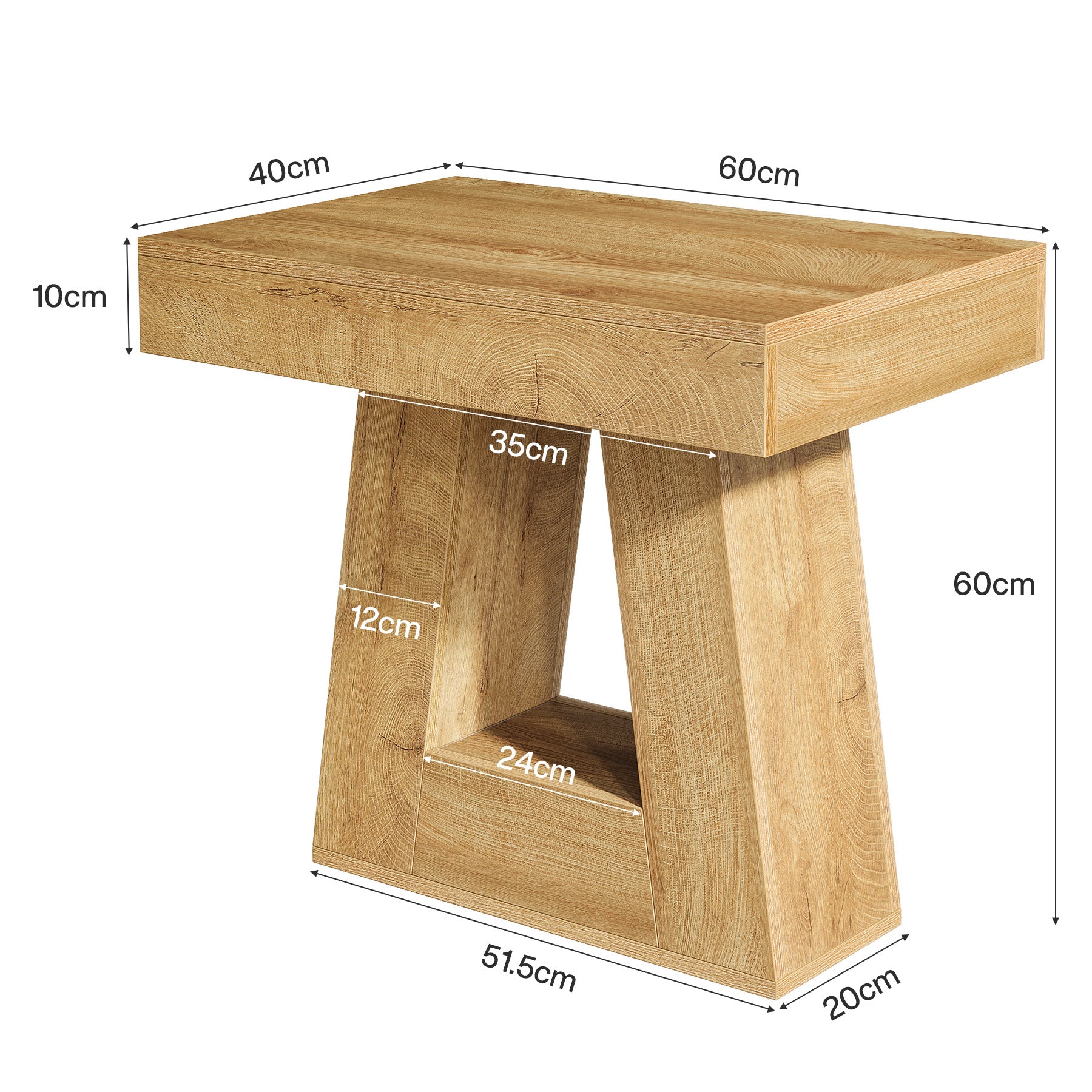 Tribesigns Comodino moderno, comodino con base trapezoidale a 2 ripiani