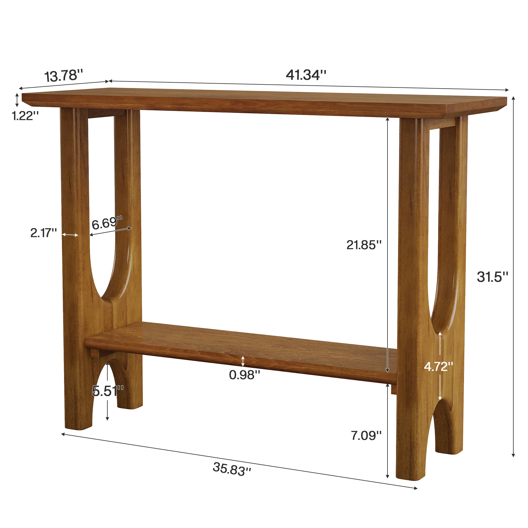 Tribesigns Tavolo d'ingresso, moderno consolle da 105 cm a 2 piani