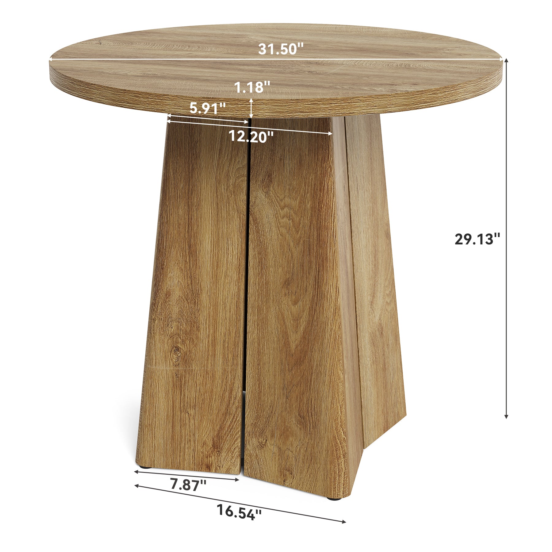 Tribesigns Tavolo da Pranzo Rotondo, Tavolo Cucina in Legno 80 cm per 4 Persone