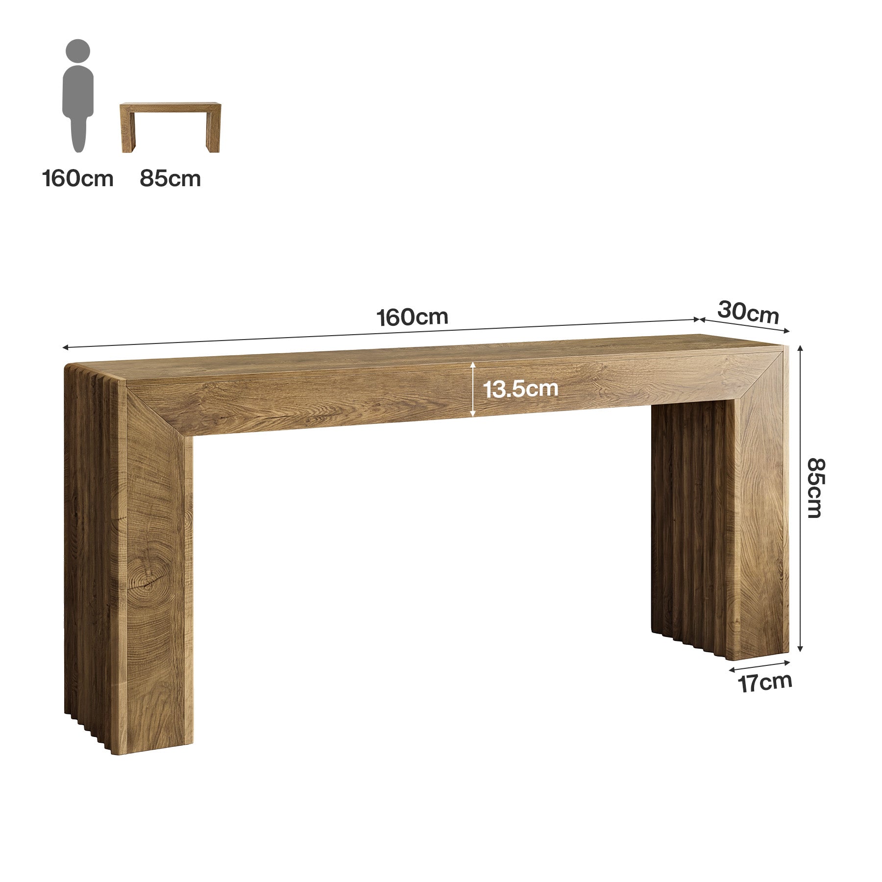 Tribesigns Tavolo Console da 160 cm, Consolle Ingresso con Gambe a Colonna Romana
