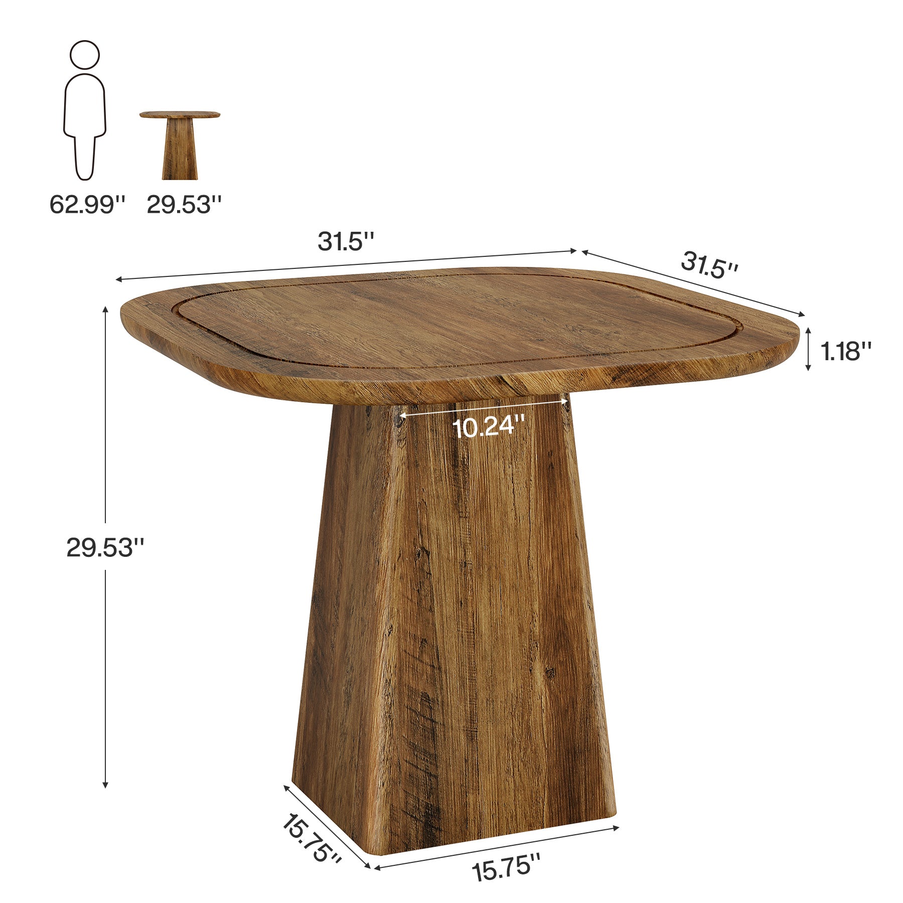 Tribesigns Tavolo da pranzo, 80 cm tavolo da cucina rotondo per 4 persone