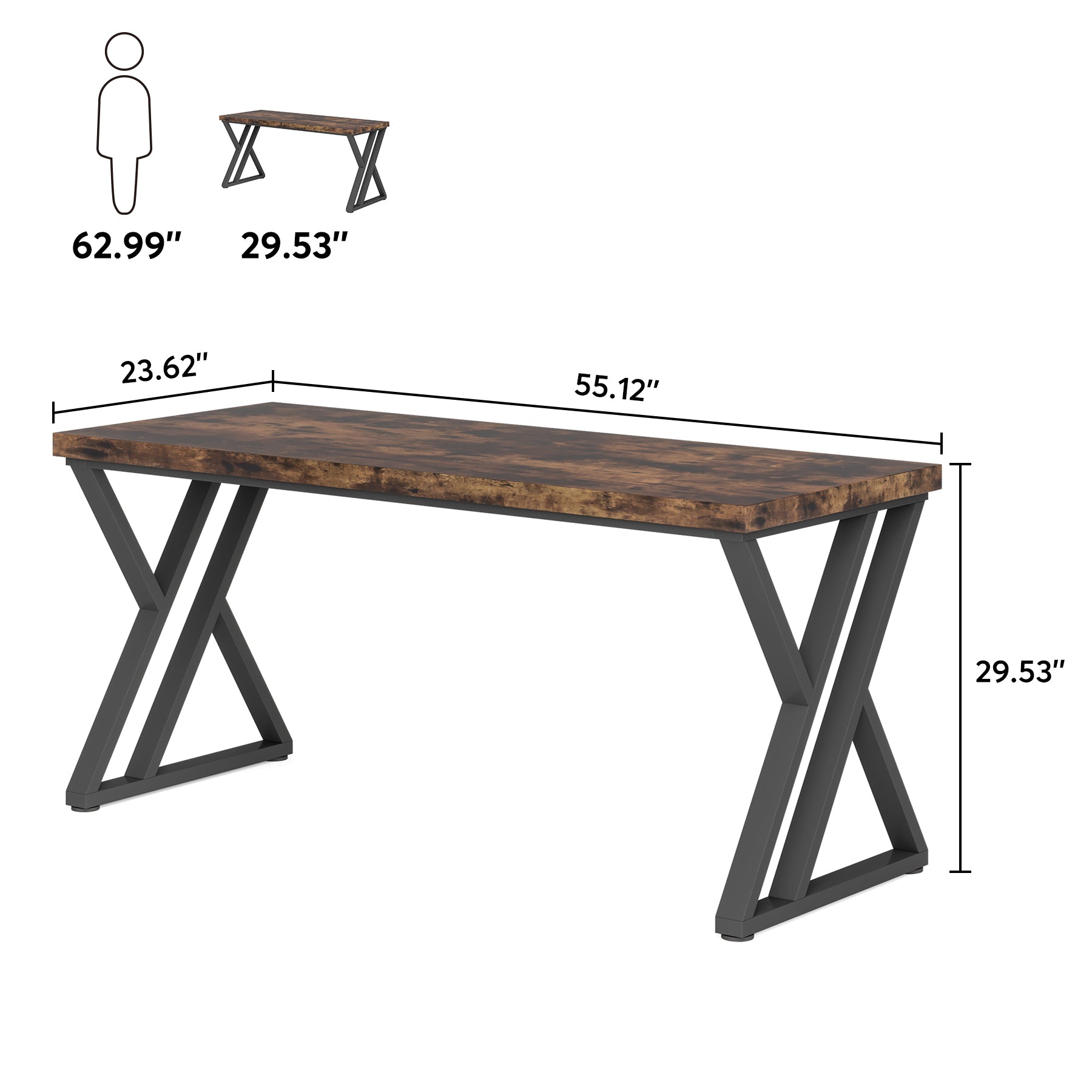 Tribesigns Scrivania per computer da 140 cm, scrivania moderna con gambe in metallo a forma di Z per casa e ufficio