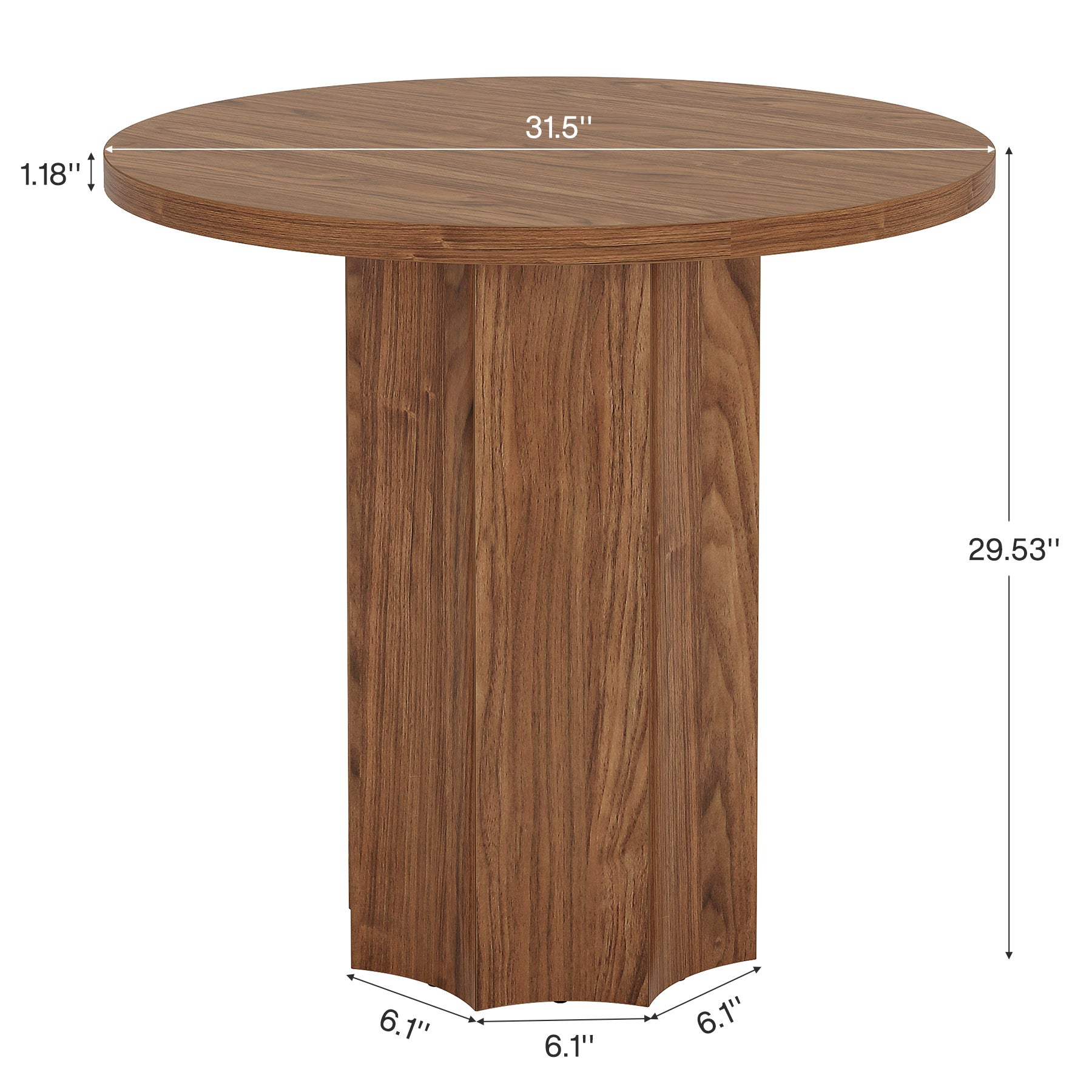 Tribesigns 80 cm Tavolo da Pranzo, Tavolo da Cucina Rotondo per 2