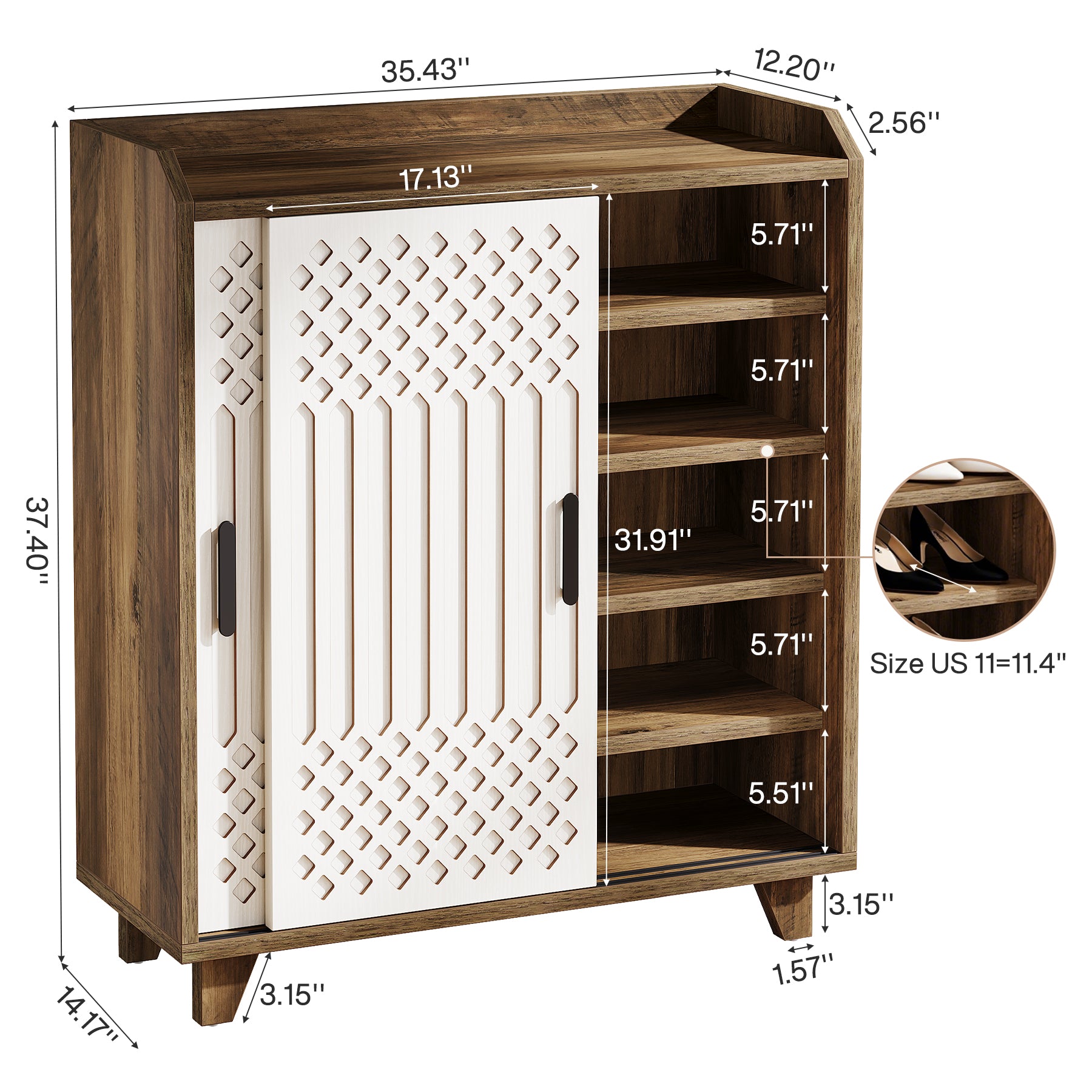 Tribesigns Scarpiera da 90 cm, moderno organizer con ante scorrevoli per scarpe