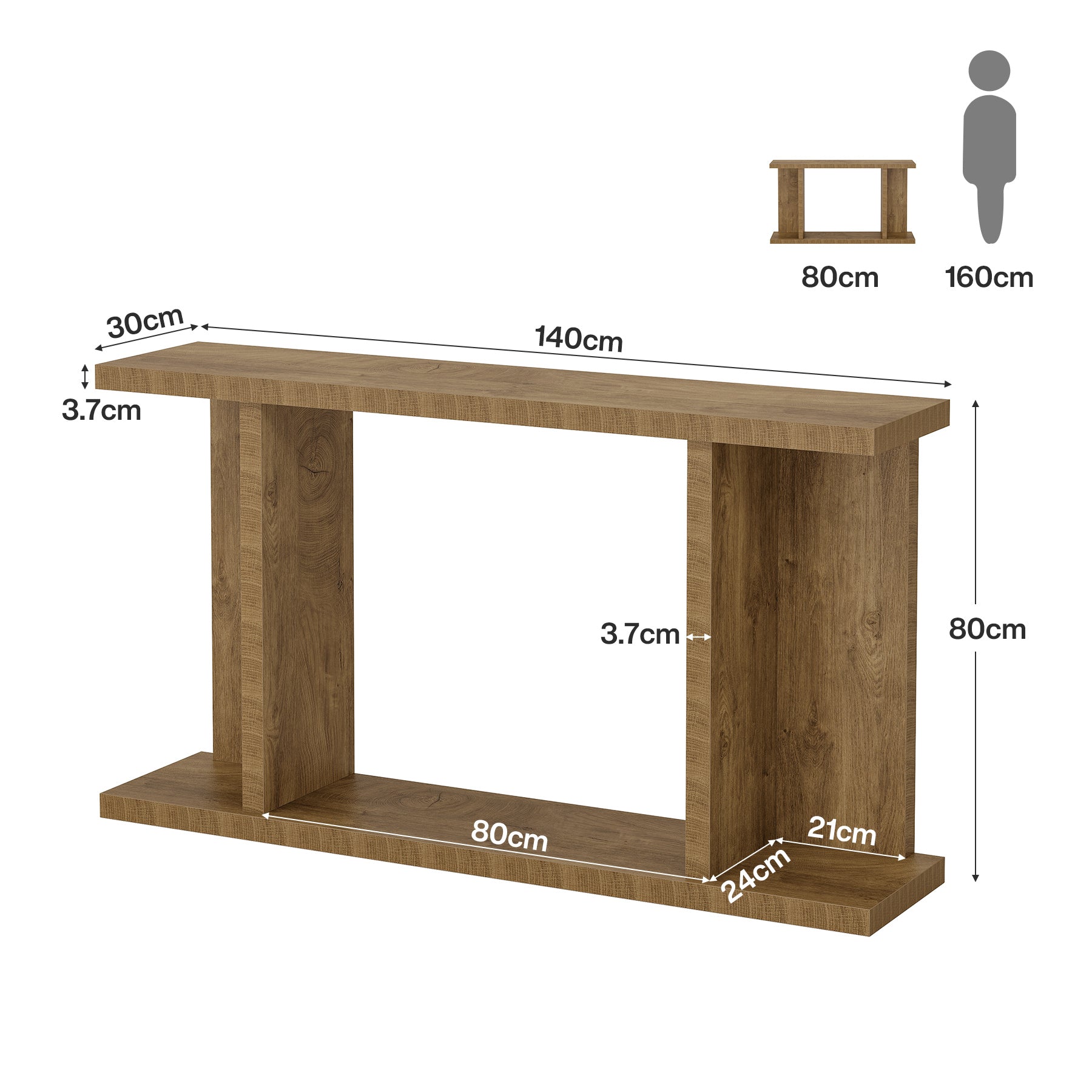 Tribesigns Tavolo consolle da 140 cm, moderno tavolino in rovere rustico per ingresso