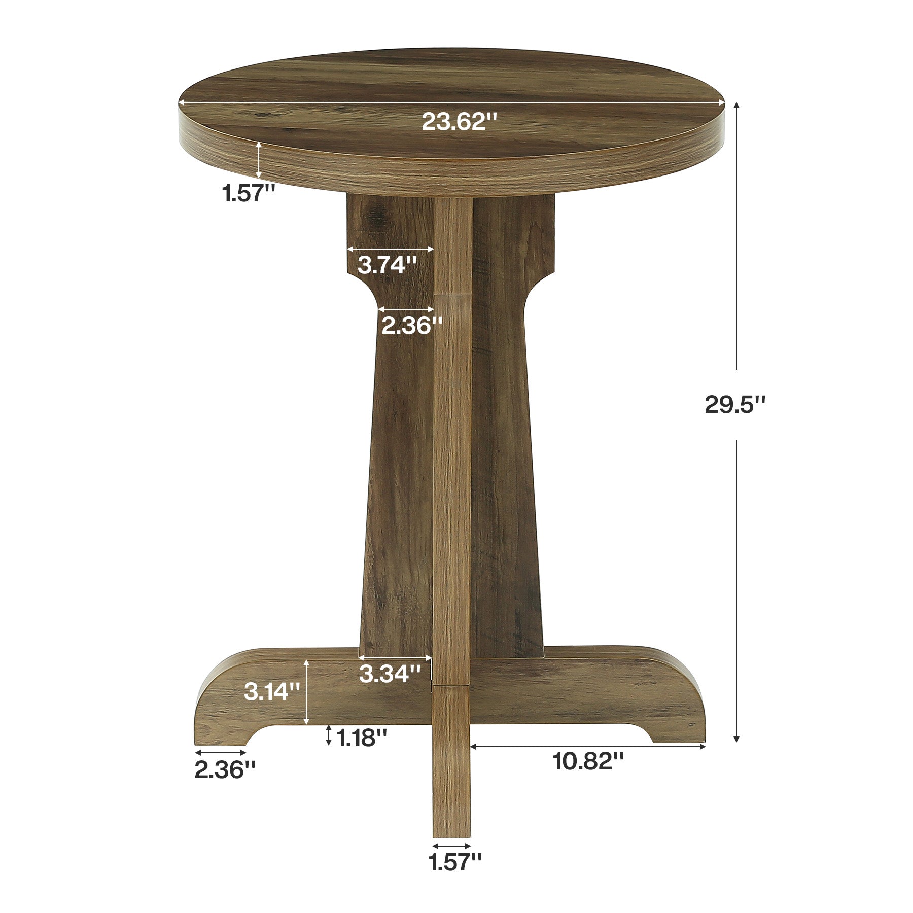 Tribesigns Tavolo da pranzo rotondo 60 cm, tavolo da bistrot stabile con piano spesso