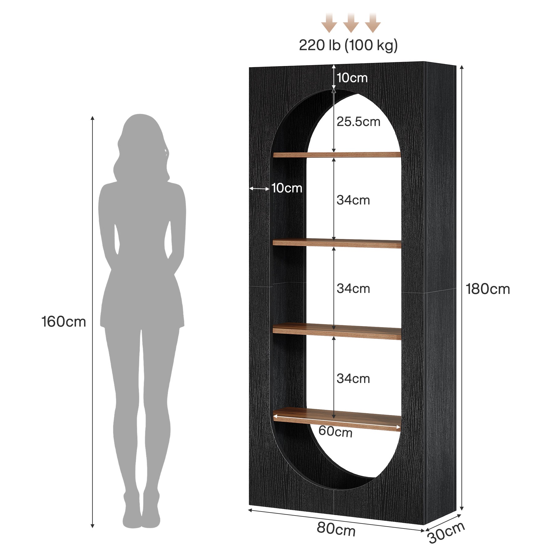 Tribesigns Libreria a 5 ripiani, scaffali da 180 cm perfetto per ufficio