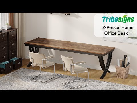 Tribesigns Scrivania per Computer, 200 cm Scrivania Doppia Lunga Scrivania da Ufficio