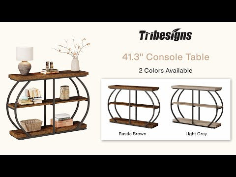 Tribesigns 105 cm tavolo consolle, tavolo d'ingresso a 3 livelli con struttura ad arco